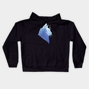 Blue Abstract Cat - CatCollection #4 Kids Hoodie